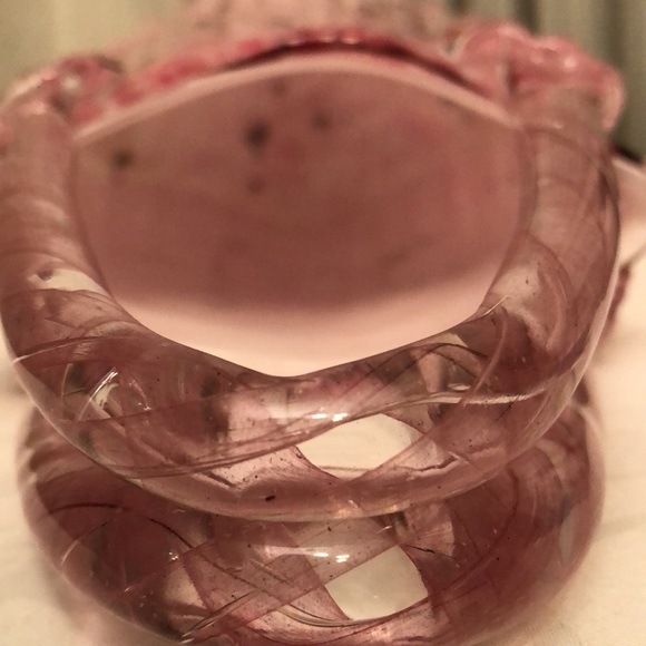 Vintage Y2K Murano Speckled Pink Glass Purse🌸Substantial Art Decor🌸 - Picture 8 of 15